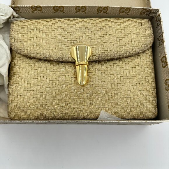 Gucci *Rare* Vintage Gold Woven Shoulder Bag (1968-1972) - Picture 3 of 14